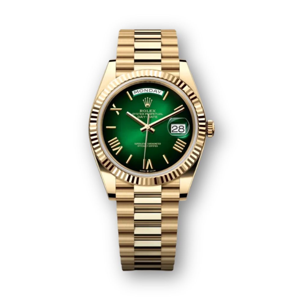 Day-Date 40mm in Yellow Gold with Green Dial
