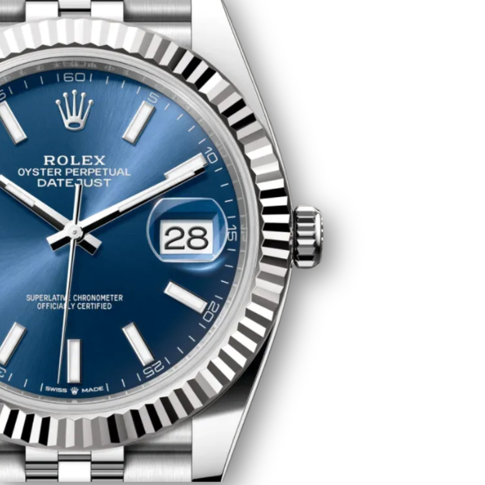 Datejust 41mm in Oystersteel and White Gold with Blue Dial