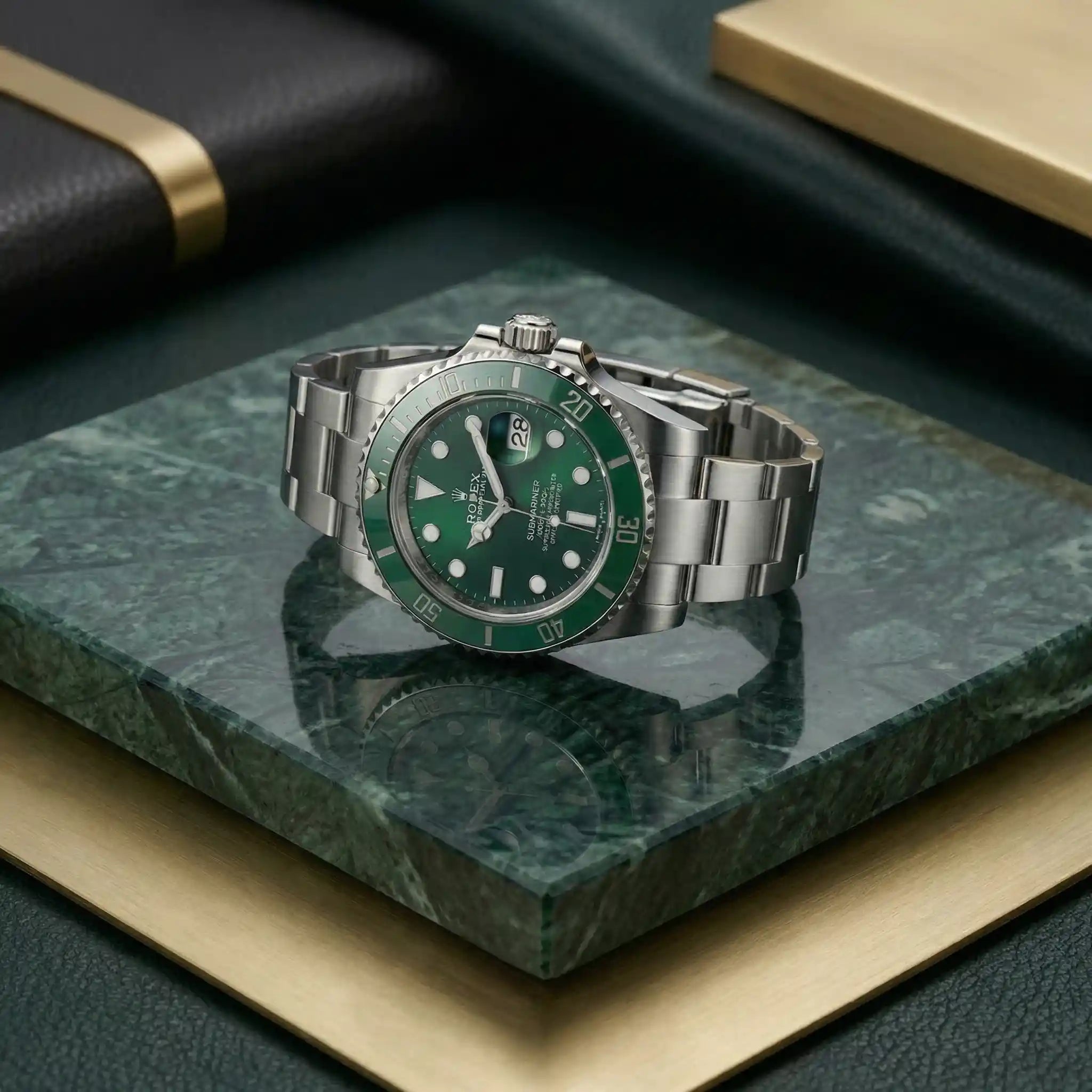Submarine - 41mm in Steel with Emerald Green Dial