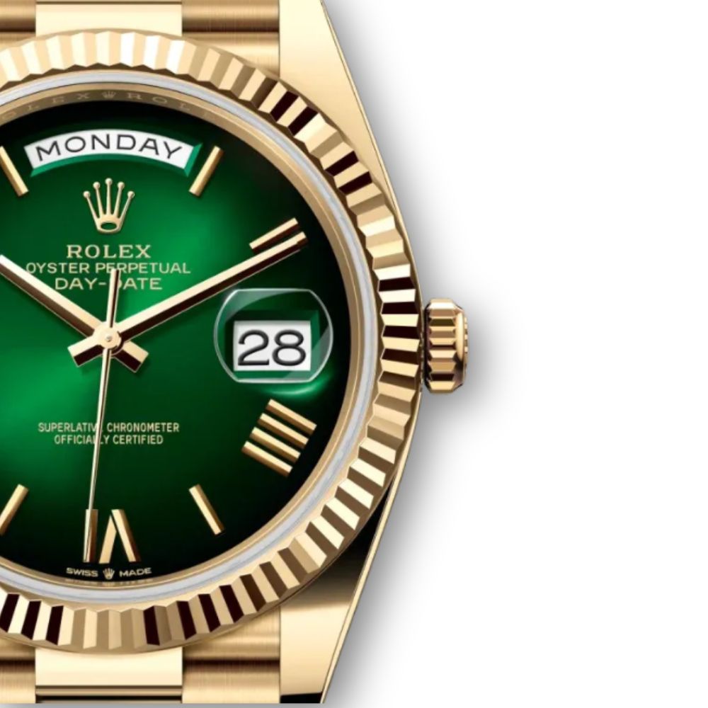 Day-Date 40mm in Yellow Gold with Green Dial